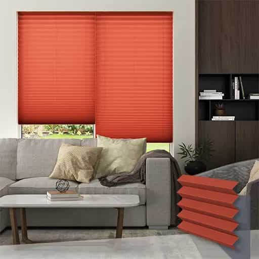 Orange Pleated Blinds - Add a Touch of Elegance to Your Space